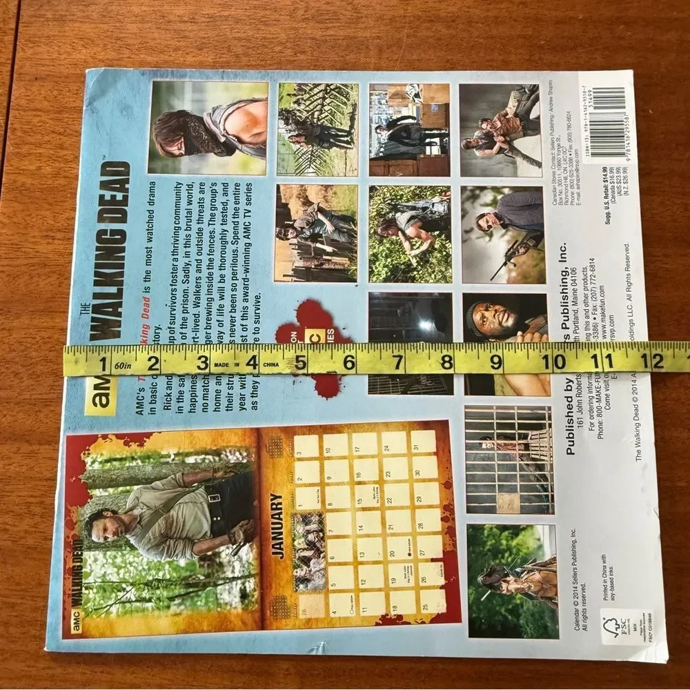 AMC The Walking Dead 2015 16-month Wall Calendar 12” x 12”
